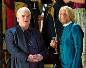 Philip Seymour Hoffman (junto a Woody Harrelson) en "Catching Fire", la segunda parte de "The Hunger Games" a estrenarse este año